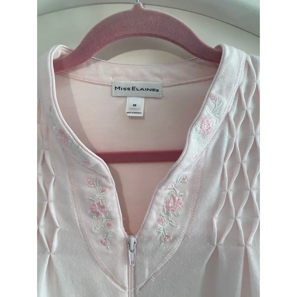 Miss Elaine CottageCore Fairycore Housecoat Robe Pink Medium